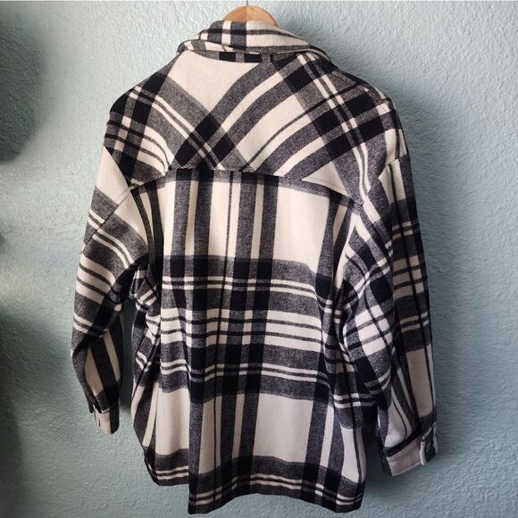 Zara plaid shacket oversized pockets shirt jacket new without tag - Picture 13 of 16